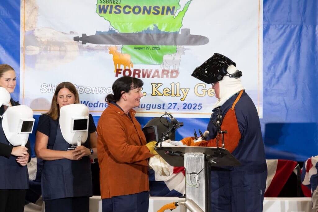 Keel laying ceremony of SSBN 827 Wisconsin